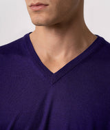 Maglione scollo a V in cashmere e seta Alaska