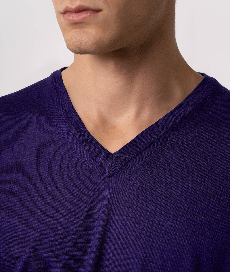 Maglione scollo a V in cashmere e seta Alaska