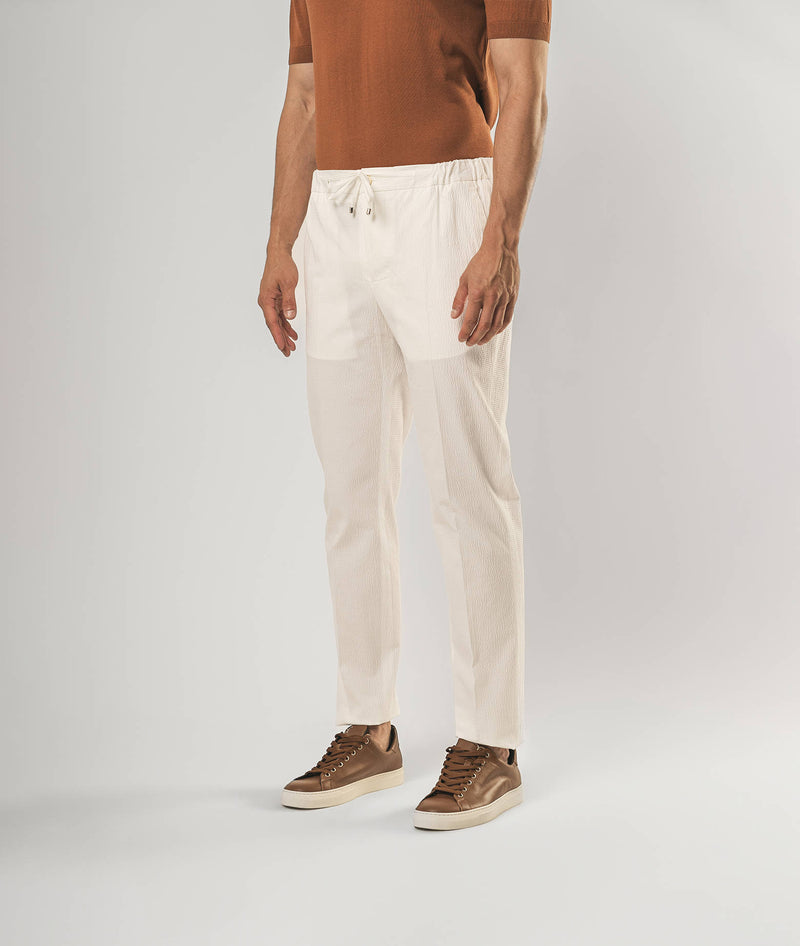 Pantalone in cotone seersucker Charleston