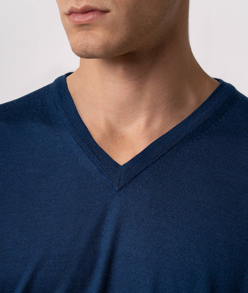 Maglione scollo a V in cashmere e seta Alaska