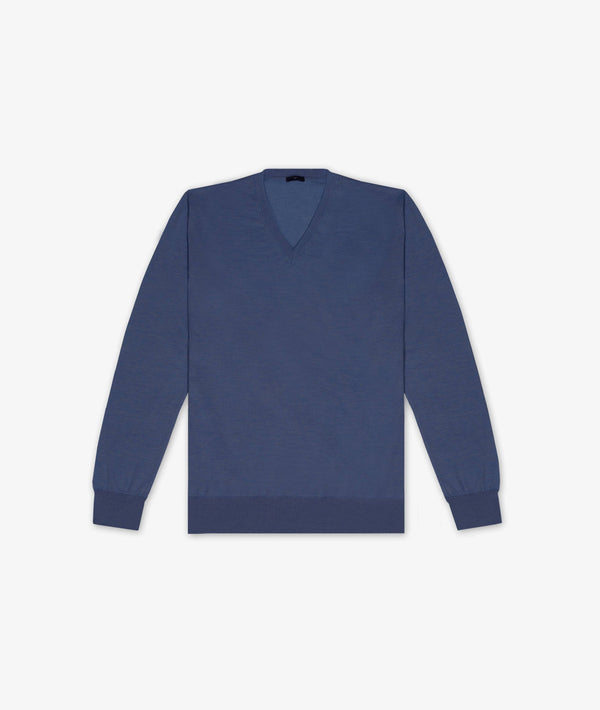 Maglione scollo a V in cashmere e seta Alaska