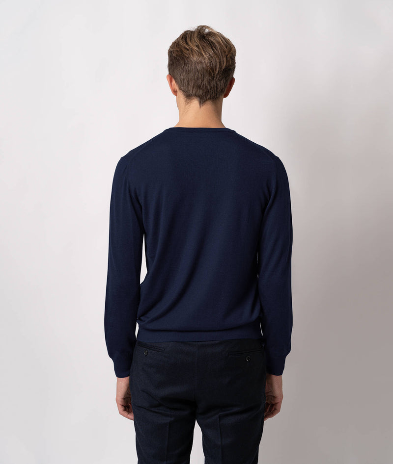 Maglione scollo a V in cashmere e seta Alaska