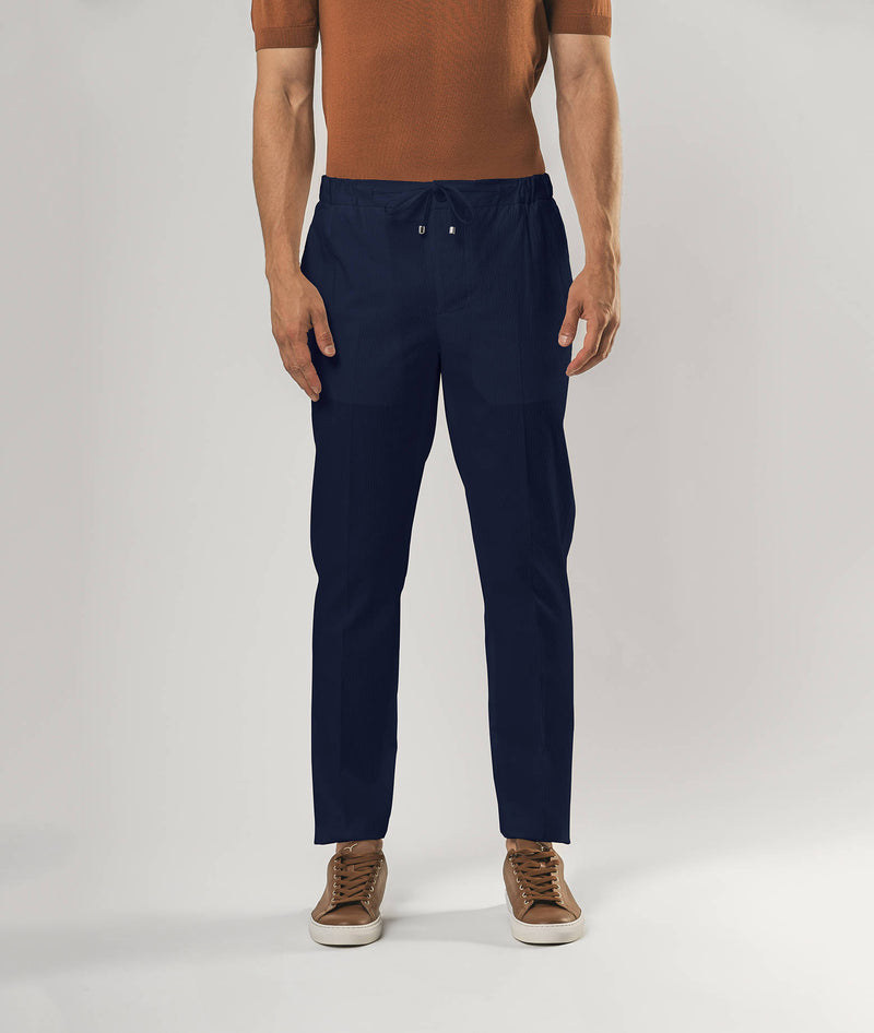Pantalone in cotone seersucker Charleston