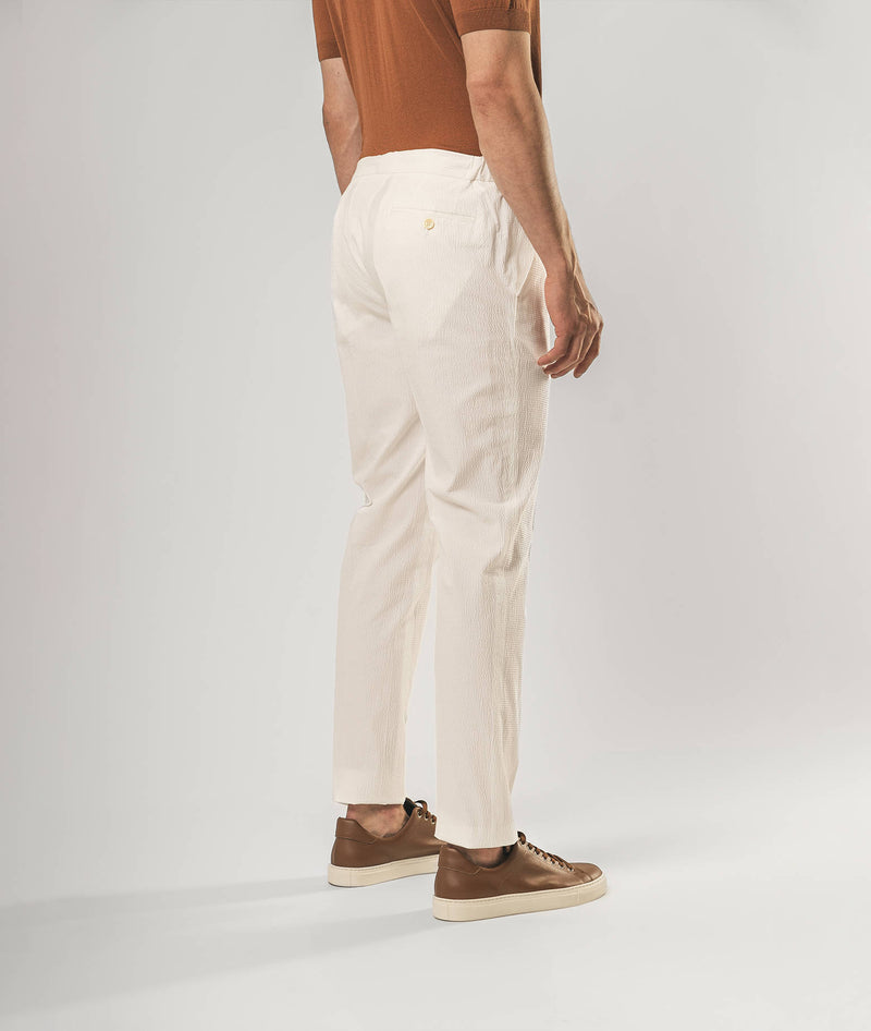 Pantalone in cotone seersucker Charleston