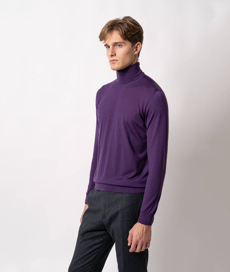 Maglione a collo alto in cashmere e seta Salisburgo