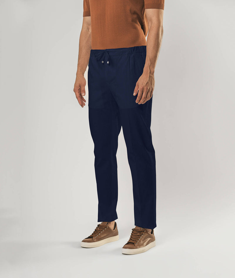 Pantalone in cotone seersucker Charleston