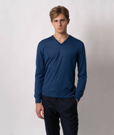 Maglione scollo a V in cashmere e seta Alaska