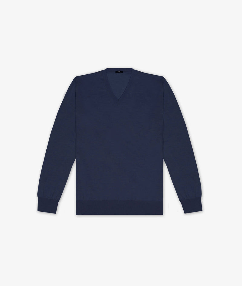 Maglione scollo a V in cashmere e seta Alaska
