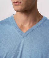 Maglione scollo a V in cashmere e seta Alaska