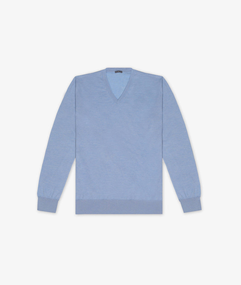 Maglione scollo a V in cashmere e seta Alaska
