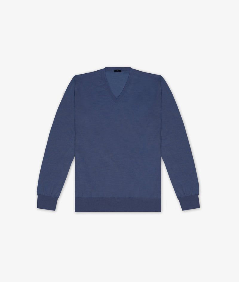 Maglione scollo a V in cashmere e seta Alaska
